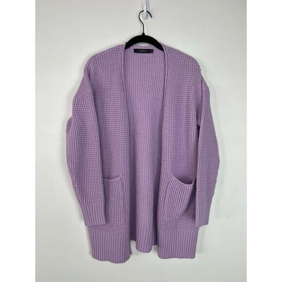 Zesica Lavender Open Front Knit Cardigan Sweater With Pockets Medium Womens - Picture 1 of 3